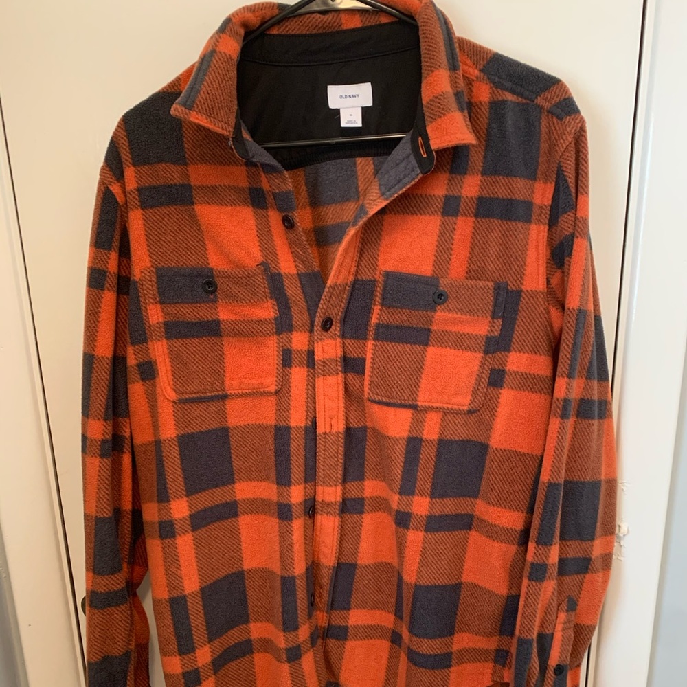 Fleece flannel button up